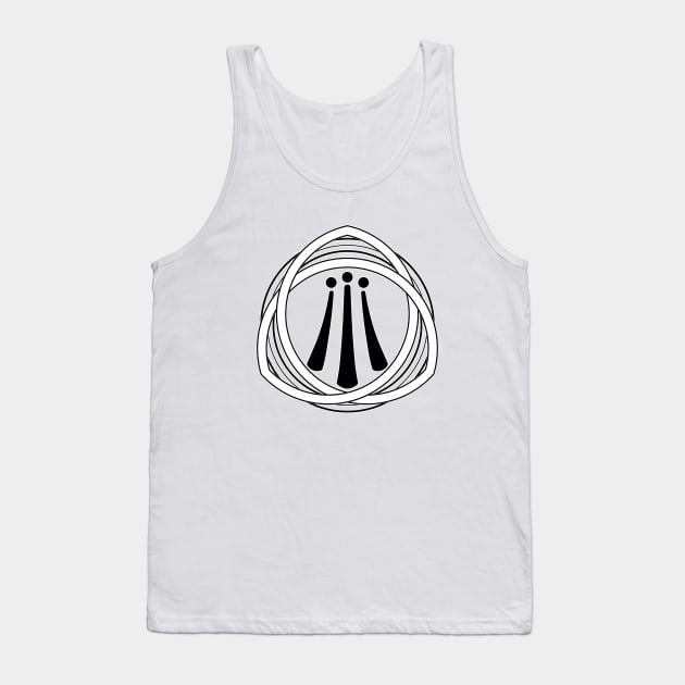 Awen Triquetra Black and White Tank Top by The Knotty Works